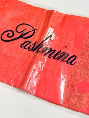 PASHMINA, “CORAL” Women’s Large Scarf Shawl Wrap - Brand New